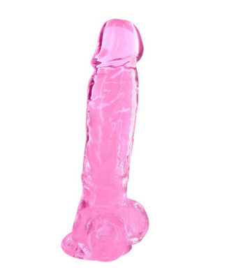 Gode jelly rose ventouse taille XL 22cm 